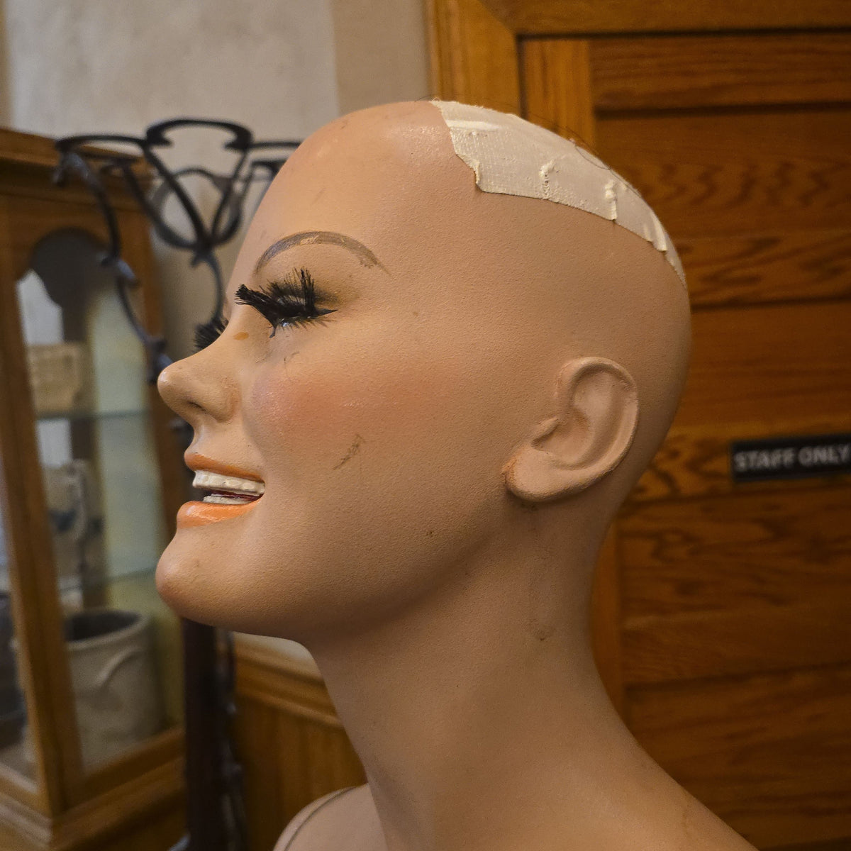 Vintage Full-Body Female Display Mannequin on Metal Base