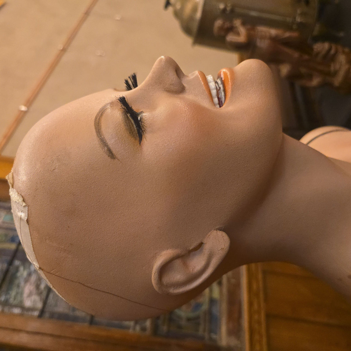 Vintage Full-Body Female Display Mannequin on Metal Base