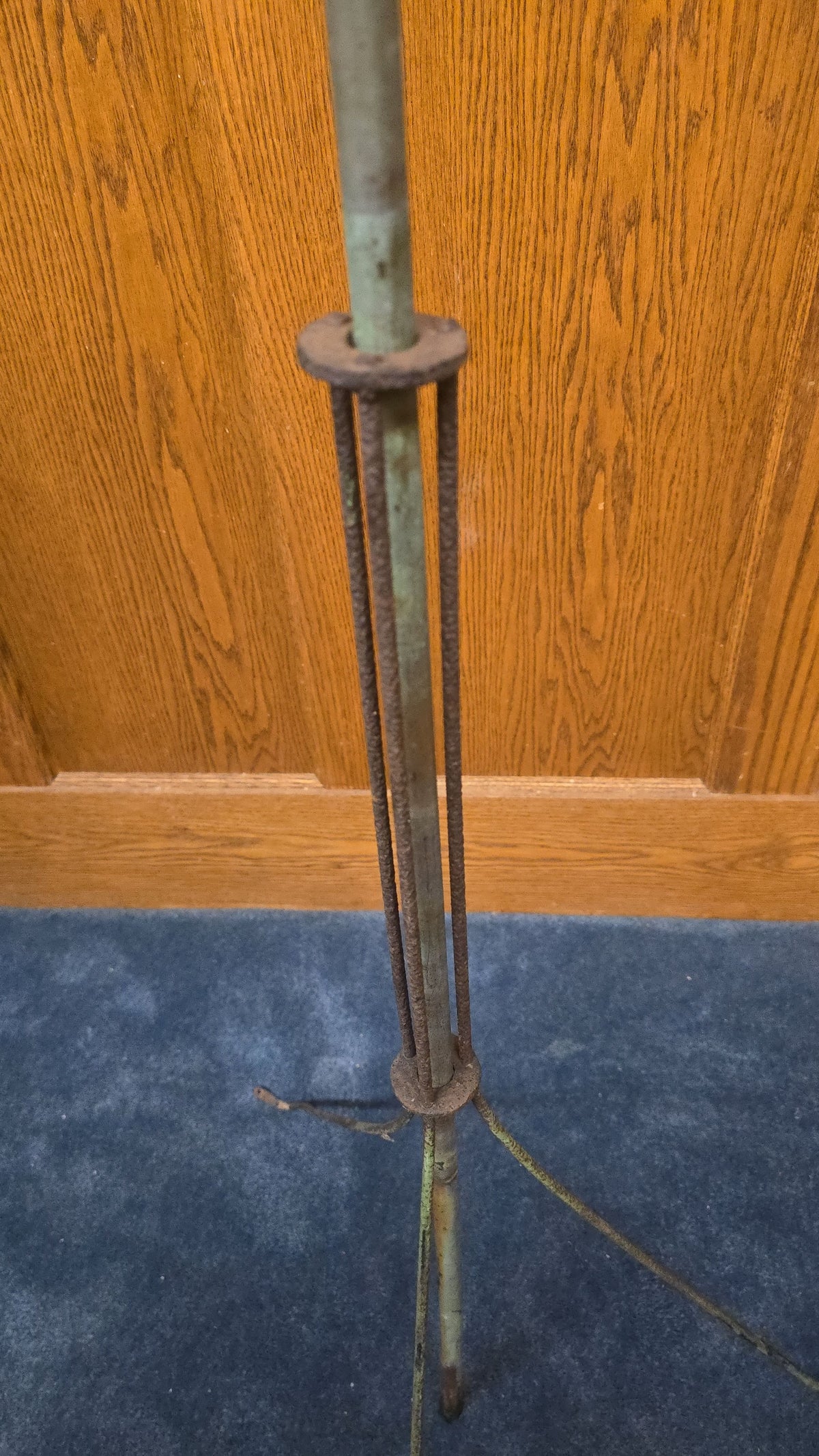 Antique Copper Lightning Rod with Tripod Base Mount, Manufactured by Dodd & Struthers, Des Moines, Iowa