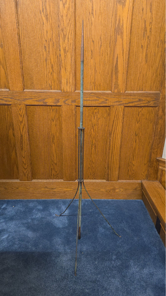 Antique Copper Lightning Rod with Tripod Base Mount, Manufactured by Dodd & Struthers, Des Moines, Iowa