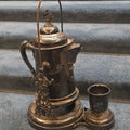 Lot 133 - Antique Silver-Plated Tilting Ice Water Pitcher on Stand with Cup, Manufactured by Lexington Silver Plate Co., 19" H