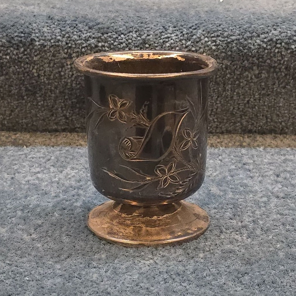 Antique Silver-Plated Tilting Ice Water Pitcher on Stand with Cup, Manufactured by Lexington Silver Plate Co.