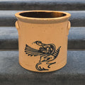 Lot 039 - Antique Whites Utica, New York Four-Gallon Stoneware Crock with Cobalt Bird Decoration, Note Damage, 12-3/4" L x 11-1/2" H