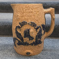 Lot 041 - Antique Stoneware Pitcher with Applied Cobalt Griffin and Rose Decoration, 7-3/8" L x 8" H
