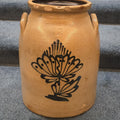 Lot 096 - Antique Edmands & Co., Charlestown, Massachusetts Two-Gallon Stoneware Crock with Cobalt Floral Decoration, Note Damage, 8-3/4" L