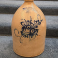 Lot 100 - Antique J. & E. Norton, Bennington, Vermont Two-Gallon Stoneware Jug with Cobalt Floral Decoration, Note Damage, 8-3/4" L x 13-3/4" H