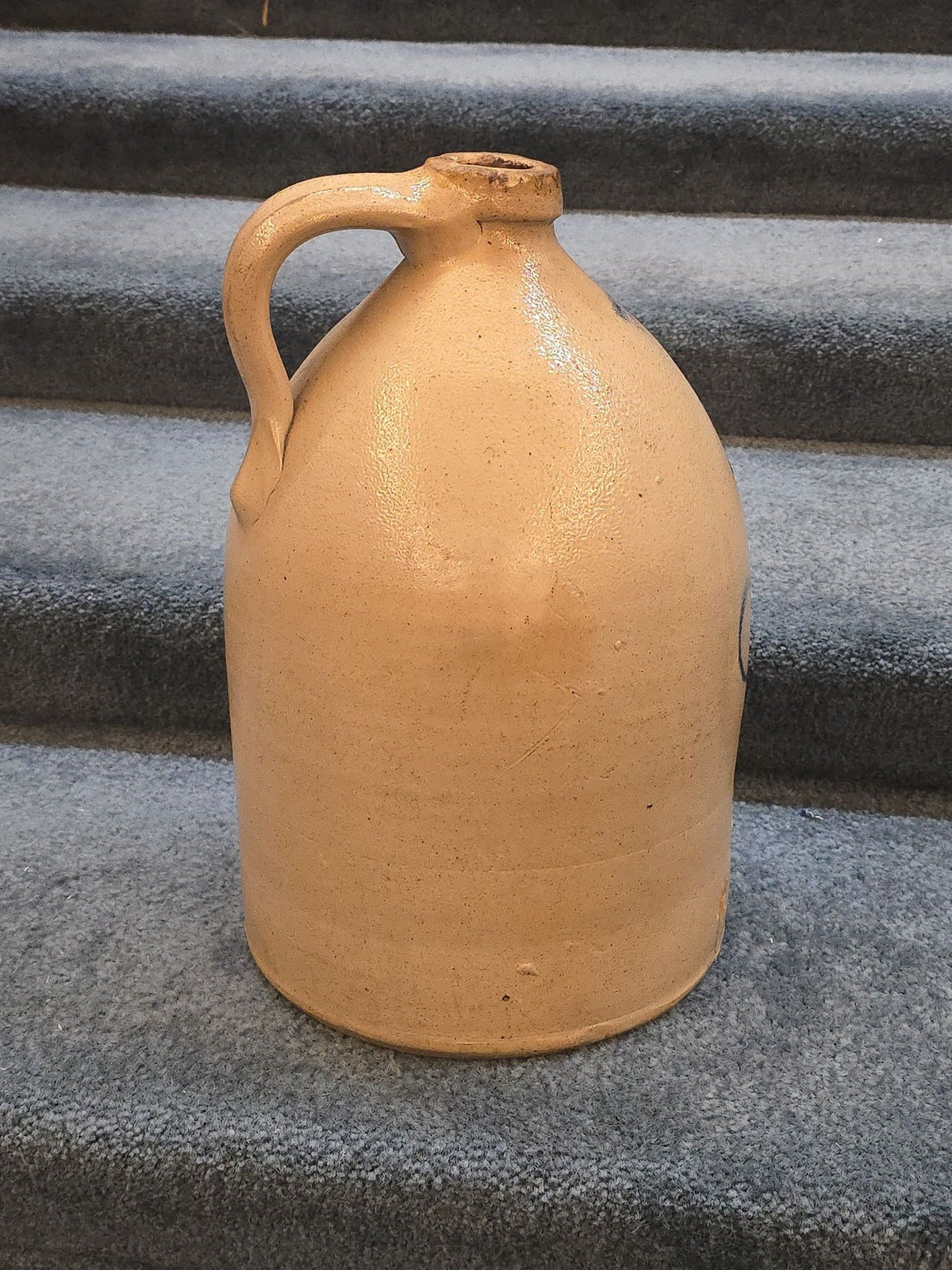 Antique J. & E. Norton, Bennington, Vermont Two-Gallon Stoneware Jug with Cobalt Floral Decoration, Note Damage
