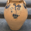 Lot 102 - Antique Goodwin & Webster, Hartford, Connecticut Stoneware Ovoid Jar with Cobalt Floral Decoration, Note Damage, 11" L x 13-3/4" H
