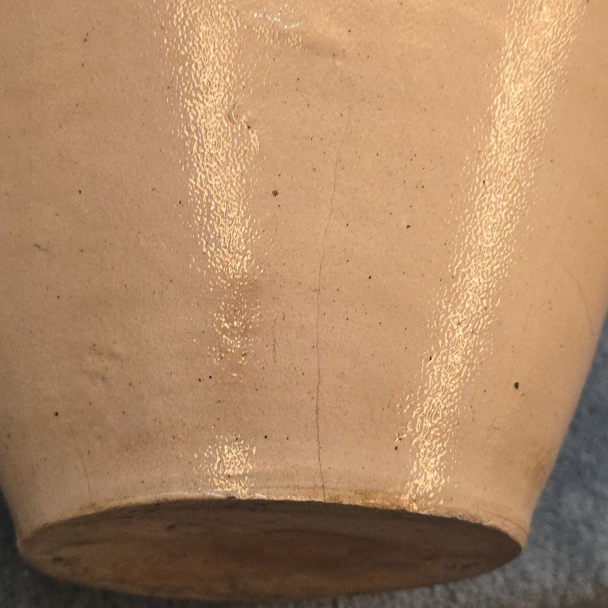 Antique Goodwin & Webster, Hartford, Connecticut Stoneware Ovoid Jar with Cobalt Floral Decoration, Note Damage