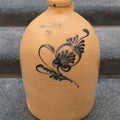 Lot 101 - Antique J. & E. Norton, Bennington, Vermont Two-Gallon Stoneware Jug with Cobalt Floral Decoration, Note Damage, 9" L x 14" H