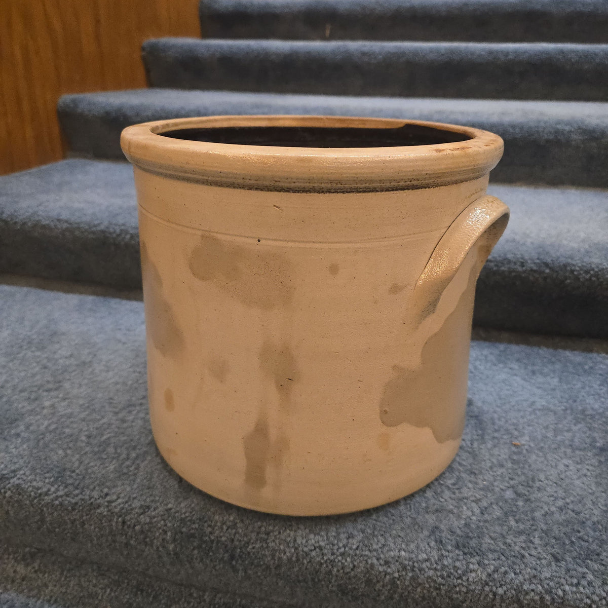Antique F.B. Norton & Co., Worcester, Massachusetts Two-Gallon Stoneware Crock with Cobalt Floral Decoration, Note Damage