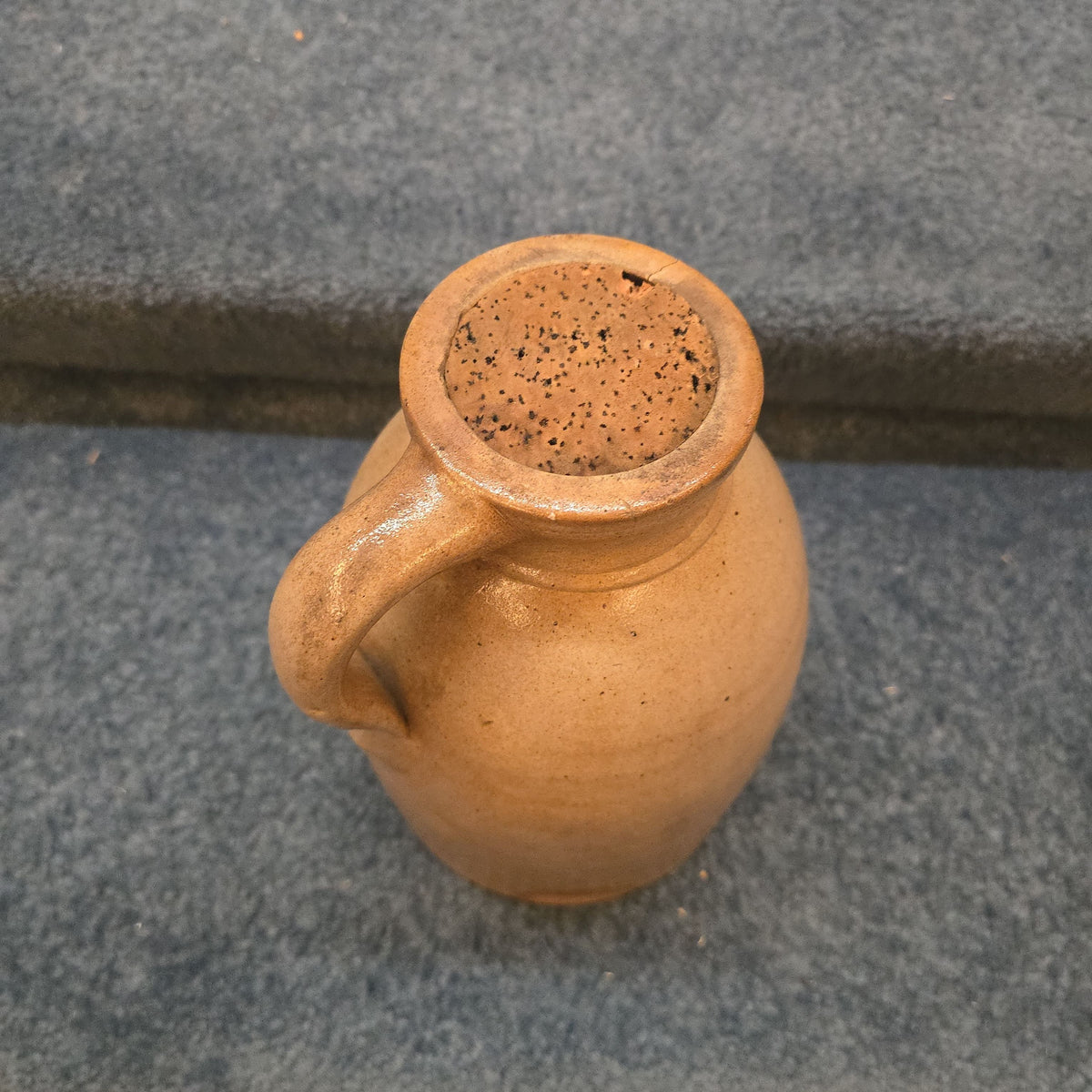 Trio of Antique Stoneware Pieces including an Incised Jar, Small Pitcher, and Bottle, Note Damage