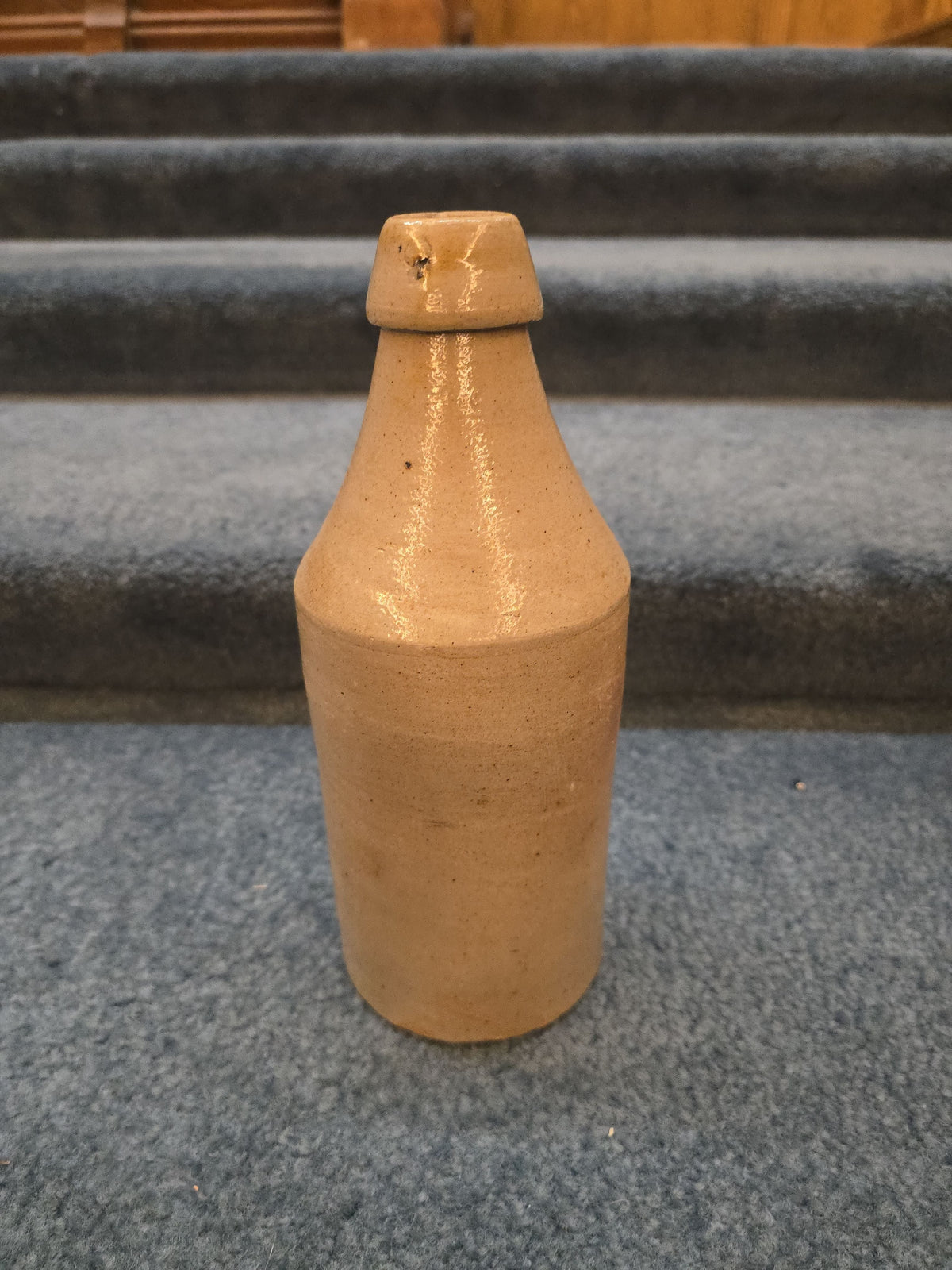 Trio of Antique Stoneware Pieces including an Incised Jar, Small Pitcher, and Bottle, Note Damage