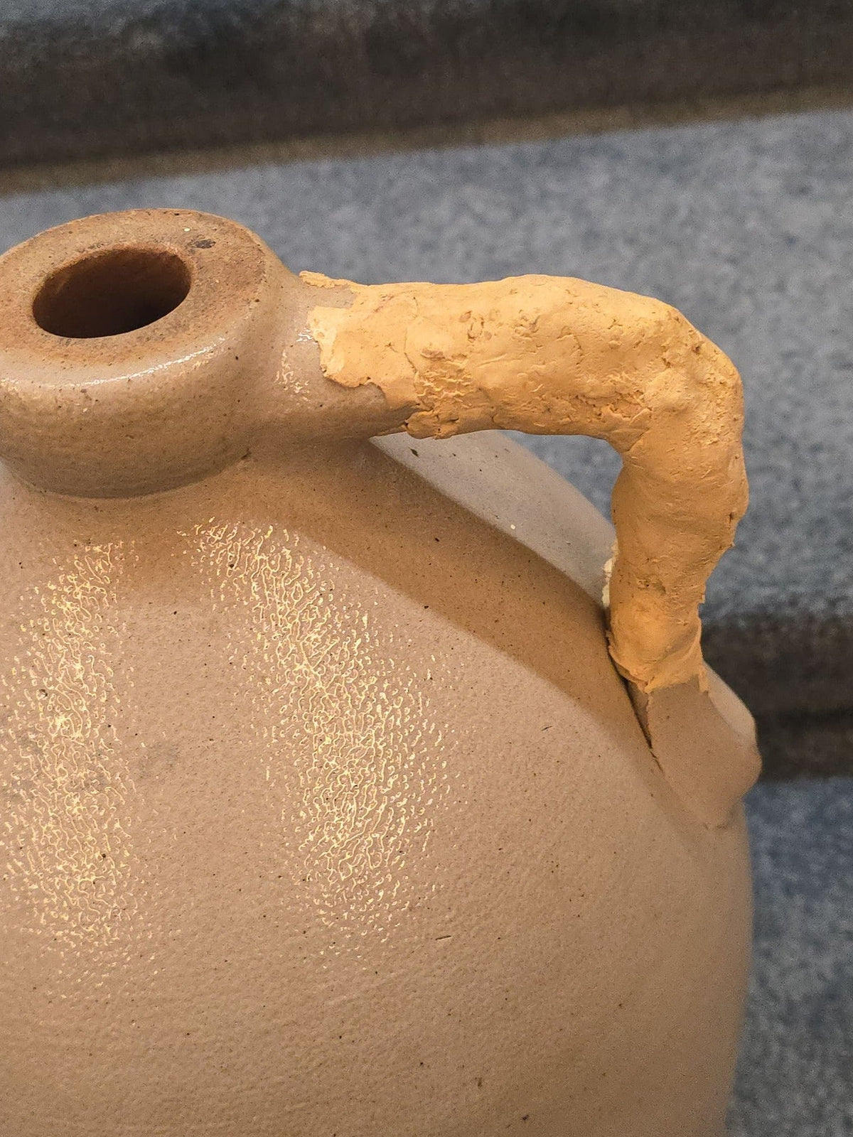 Antique P.W. Dudley & Co., Whitinsville, Massachusetts Two-Gallon Stoneware Jug with Cobalt Floral Decoration, Note Damage