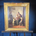 Lot 010 - Antique Oil Painting on Canvas, Mother and Children with Doll in Dutch Interior, by Bernard De Hoog (Dutch, 1867-1943), Signed 1915, 33-1/2" W x 38-1/2" H