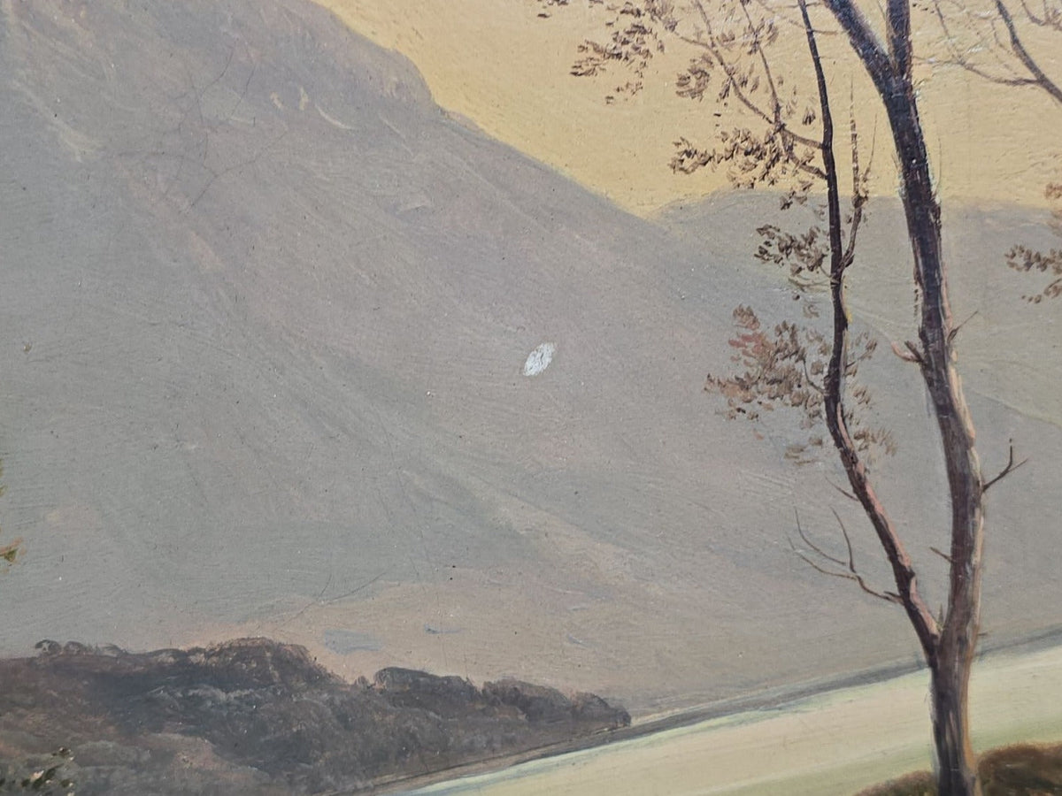 Antique Oil Painting on Canvas, "View Near Moel Siabod, North Wales" by Sidney Percy (British, 1821-1886), Signed and Dated 1869