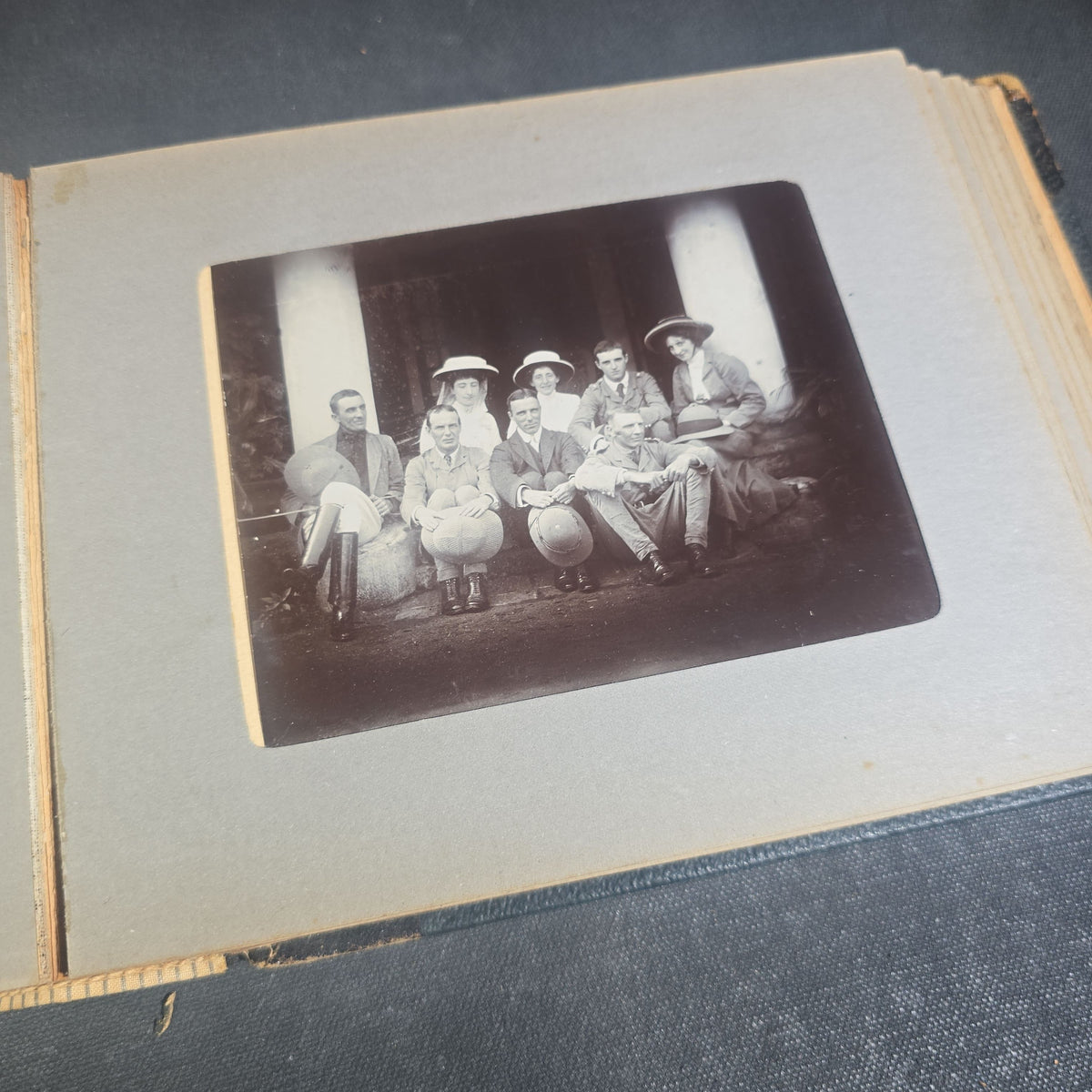 Antique Photo Album of British India Photographs including Dogs, Colonial Architecture, Encampments, and Monuments