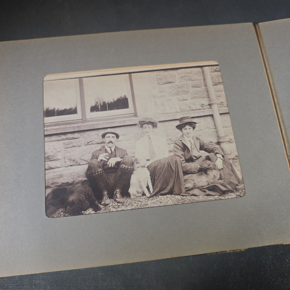Antique Photo Album of British India Photographs including Dogs, Colonial Architecture, Encampments, and Monuments