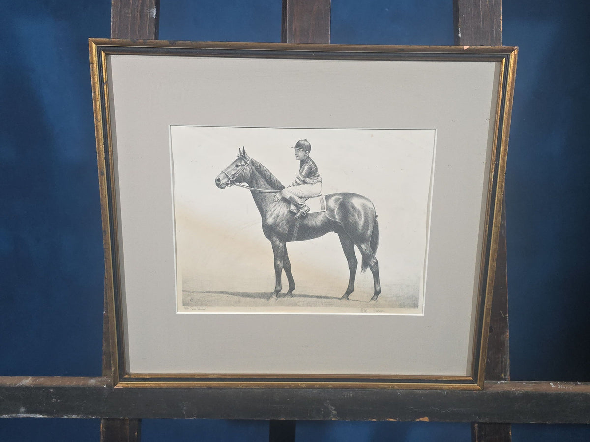 Vintage Framed Lithograph Print, "War Admiral" by C.W. Anderson (American, 1891-1971), Signed, Numbered