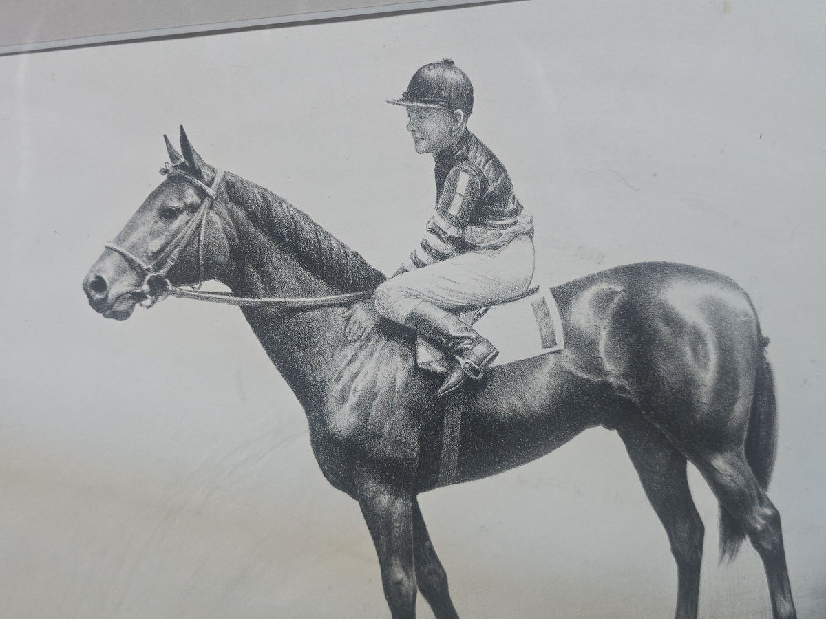 Vintage Framed Lithograph Print, "War Admiral" by C.W. Anderson (American, 1891-1971), Signed, Numbered