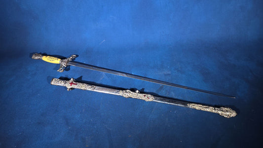 Antique Knights Templar Masonic Sword with Scabbard, Named to J. MacDonald, Manufactured by The M.C. Lilley & Co., Columbus, Ohio