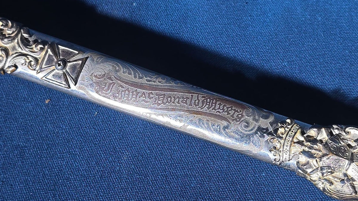 Antique Knights Templar Masonic Sword with Scabbard, Named to J. MacDonald, Manufactured by The M.C. Lilley & Co., Columbus, Ohio