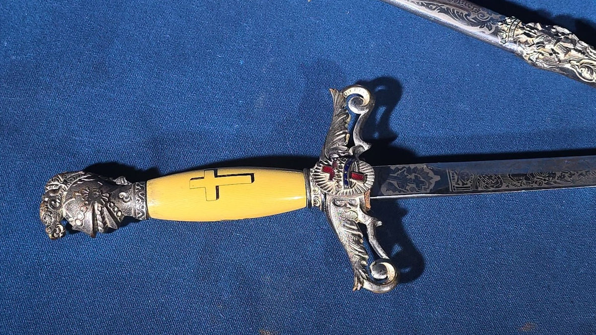 Antique Knights Templar Masonic Sword with Scabbard, Named to J. MacDonald, Manufactured by The M.C. Lilley & Co., Columbus, Ohio