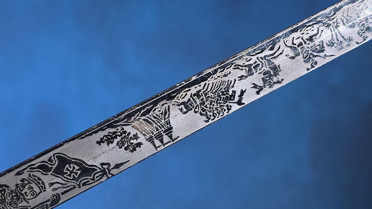 Antique Knights Templar Masonic Sword with Scabbard, Named to J. MacDonald, Manufactured by The M.C. Lilley & Co., Columbus, Ohio