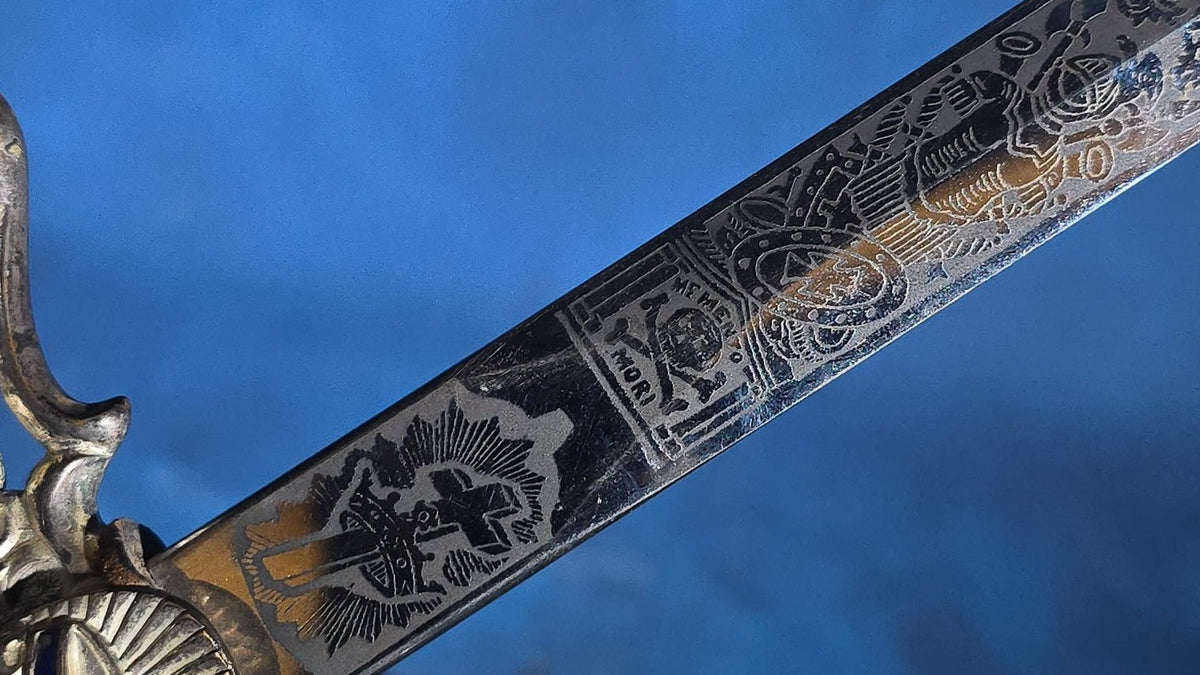 Antique Knights Templar Masonic Sword with Scabbard, Named to J. MacDonald, Manufactured by The M.C. Lilley & Co., Columbus, Ohio