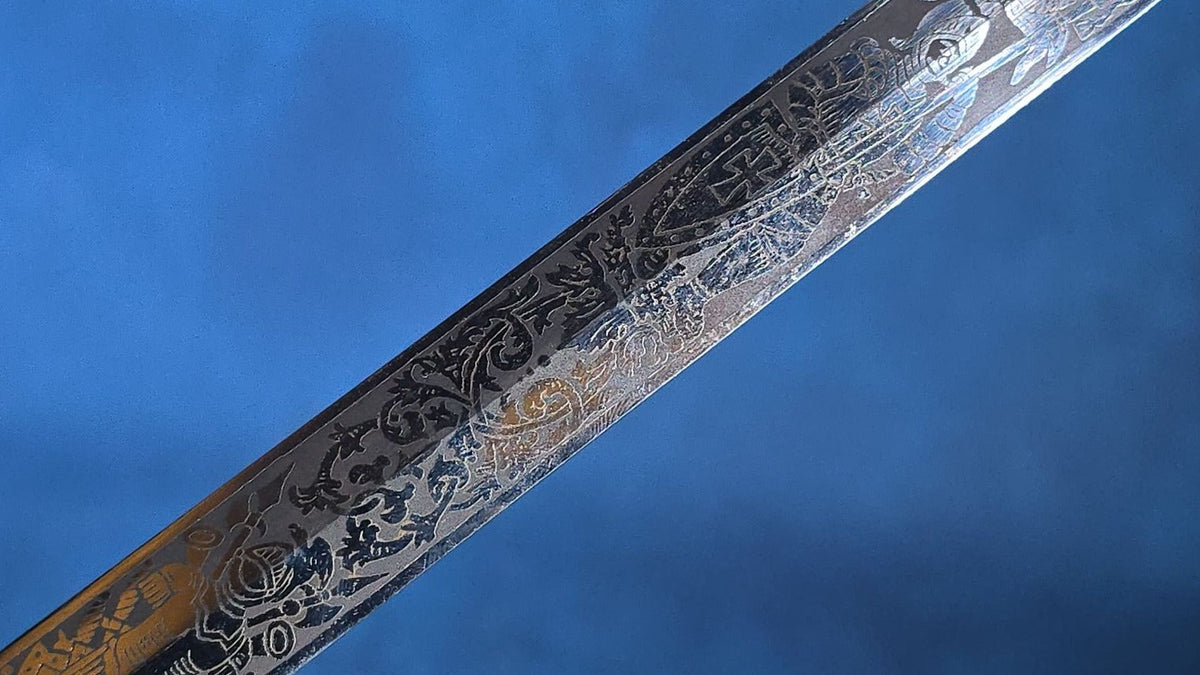 Antique Knights Templar Masonic Sword with Scabbard, Named to J. MacDonald, Manufactured by The M.C. Lilley & Co., Columbus, Ohio
