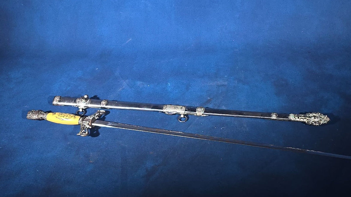 Antique Knights Templar Masonic Sword with Scabbard, Named to J. MacDonald, Manufactured by The M.C. Lilley & Co., Columbus, Ohio
