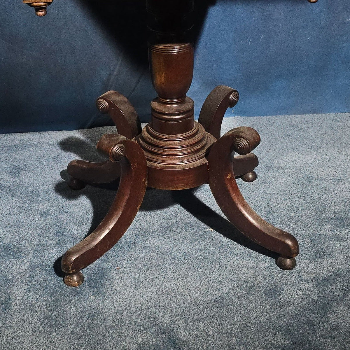 Antique Two-Drawer Drop-Leaf Pedestal Work Table or Night Stand