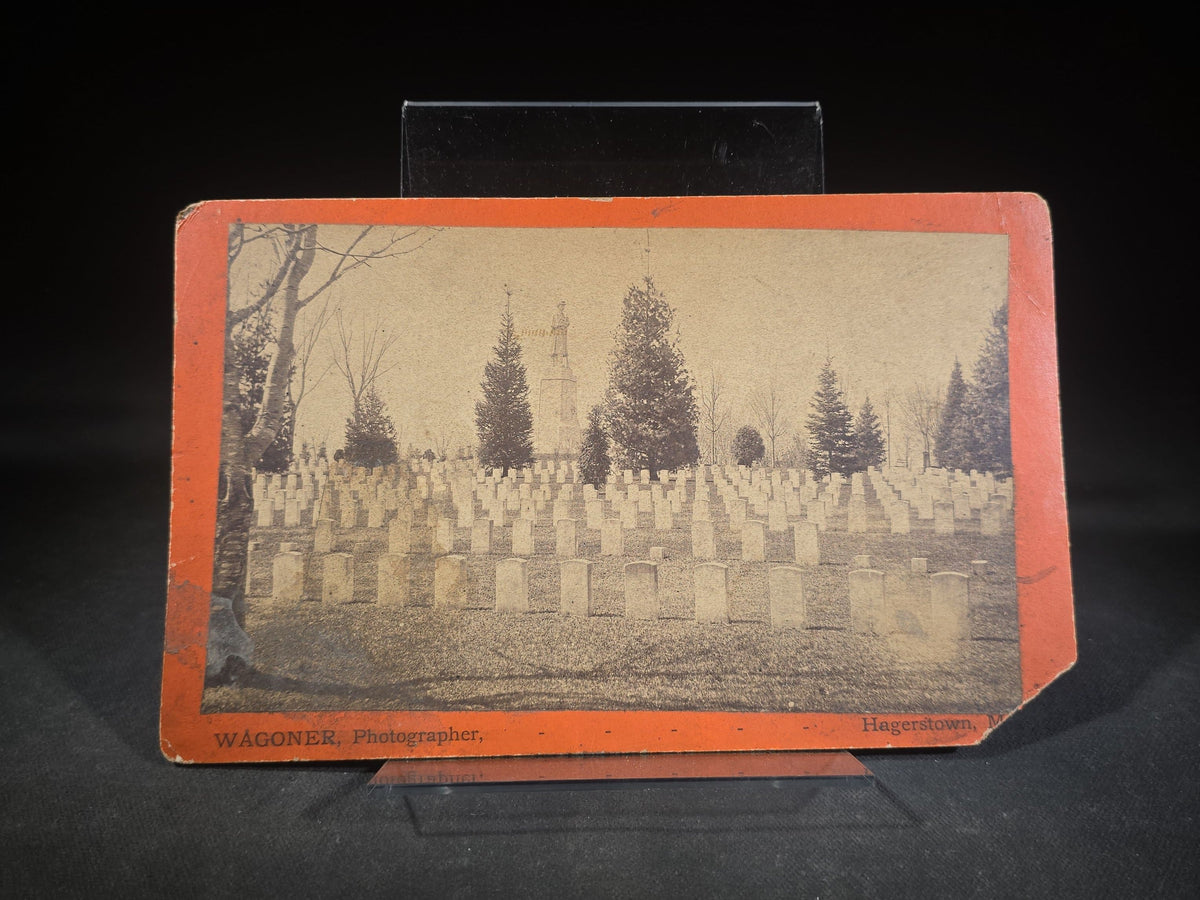 Antique Board-Mounted Photograph of Antietam National Cemetery Ohio Section, Sharpsburg, Maryland, Photographed by J.H. Wagoner, Hagerstown, Maryland