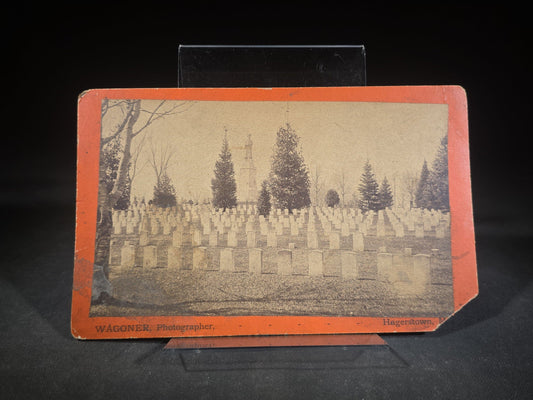 Antique Board-Mounted Photograph of Antietam National Cemetery Ohio Section, Sharpsburg, Maryland, Photographed by J.H. Wagoner, Hagerstown, Maryland