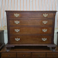 Lot 003 - Vintage Wood Dresser, Brass Pulls, 20th Century