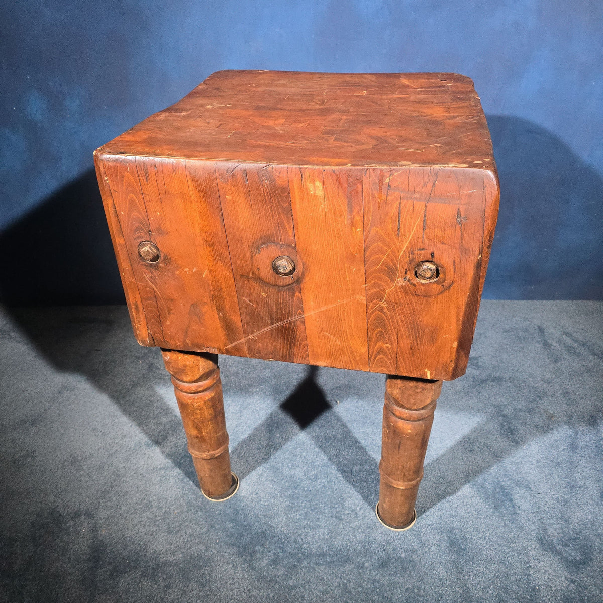 Antique Butcher Block on Four Turned Legs