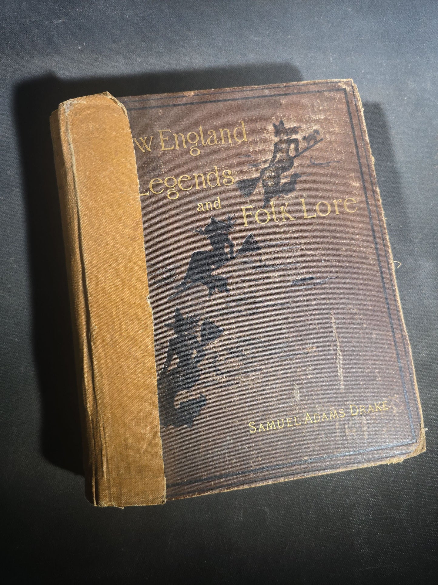 "A Book of New England Legends and Folk Lore in Prose and Poetry" Antique Illustrated Folklore Book by Samuel Adams Drake, Illustrated by F. T. Merrill, Published by Roberts Brothers, Boston, Massachusetts, 1884