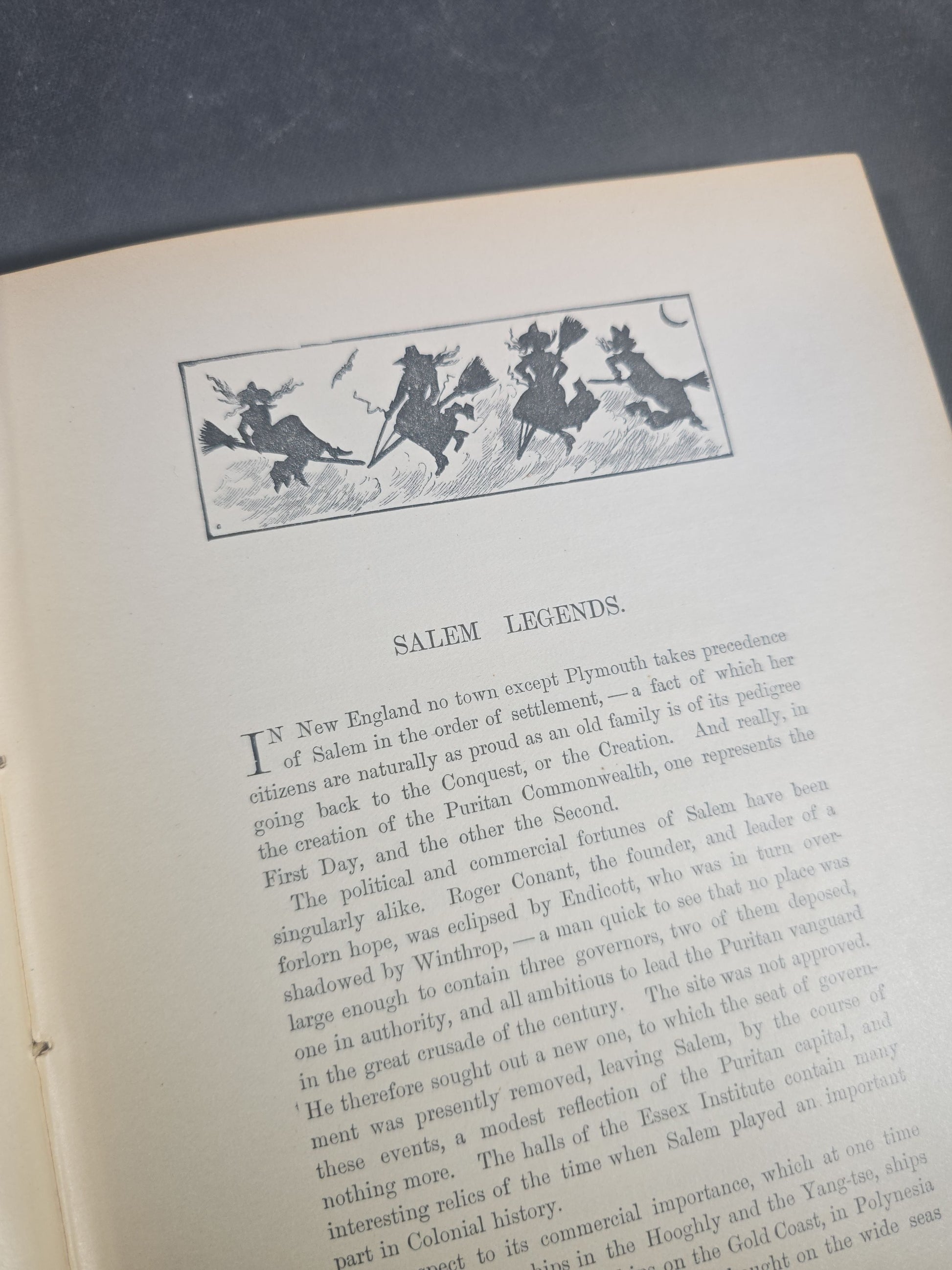 "A Book of New England Legends and Folk Lore in Prose and Poetry" Antique Illustrated Folklore Book by Samuel Adams Drake, Illustrated by F. T. Merrill, Published by Roberts Brothers, Boston, Massachusetts, 1884