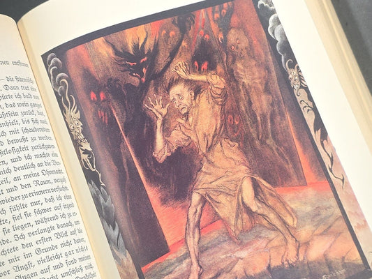 "Geheimnisvolle und Phantastische Erzahlungen" ("Mysterious and Fantastic Tales") Vintage German-Language Edgar Allan Poe Book, Illustrated by Arthur Rackham, Published by Deutsche Buch-Gemeinschaft, Berlin, Germany, 1930s