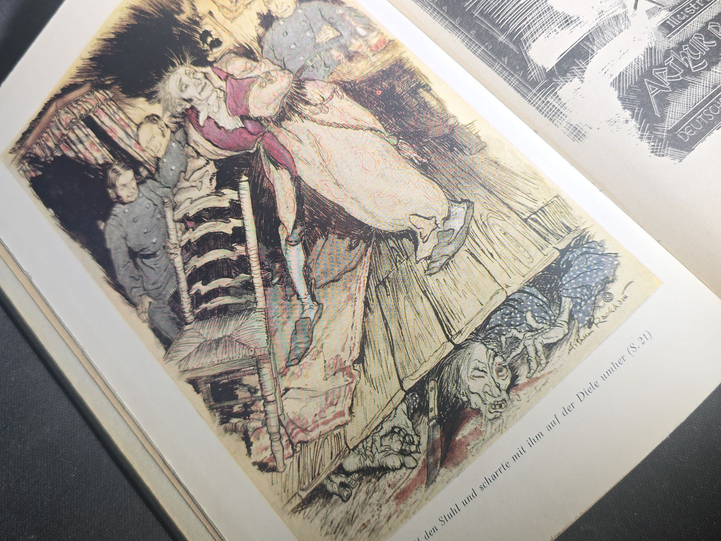 "Geheimnisvolle und Phantastische Erzahlungen" ("Mysterious and Fantastic Tales") Vintage German-Language Edgar Allan Poe Book, Illustrated by Arthur Rackham, Published by Deutsche Buch-Gemeinschaft, Berlin, Germany, 1930s