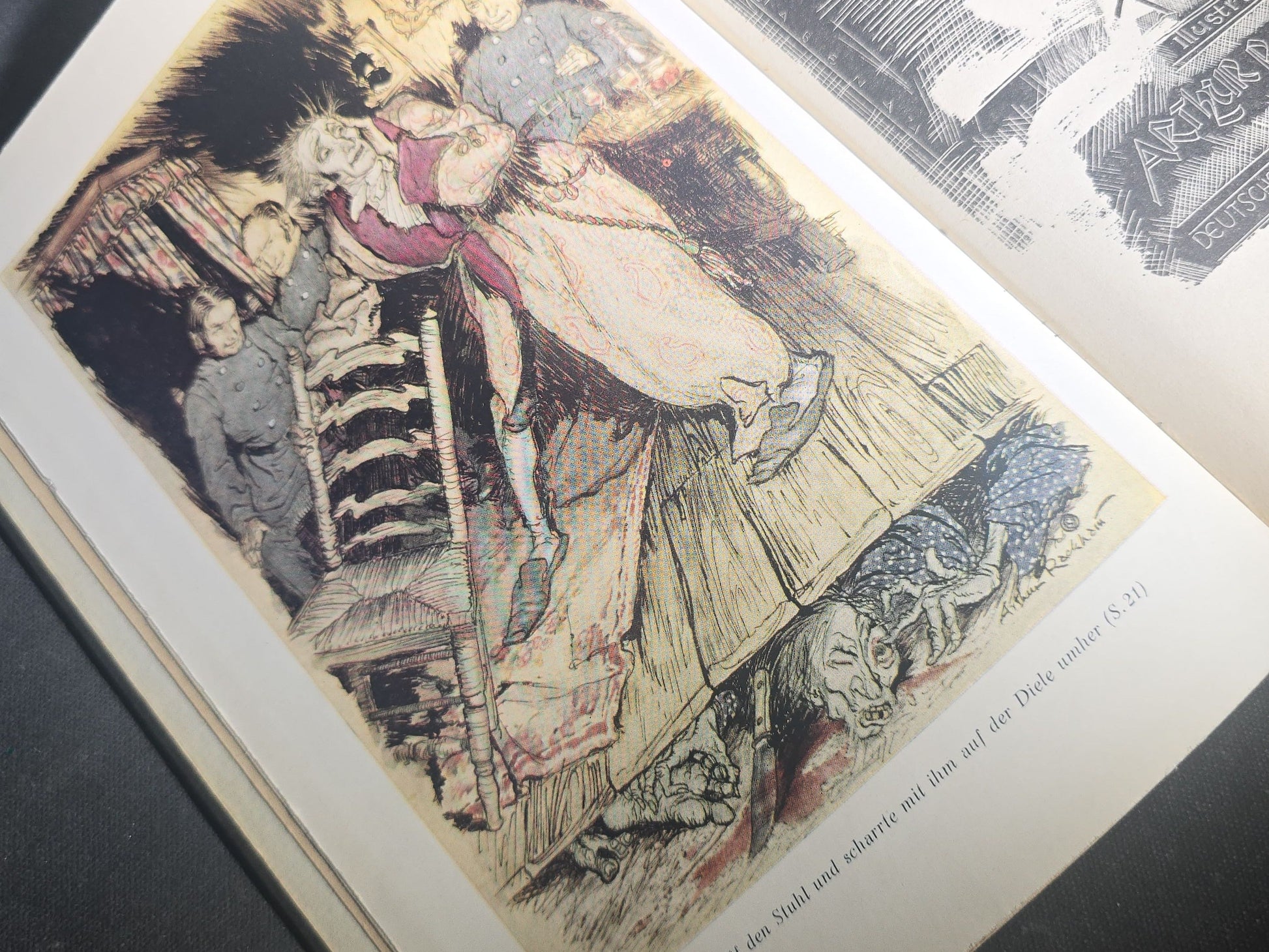 "Geheimnisvolle und Phantastische Erzahlungen" ("Mysterious and Fantastic Tales") Vintage German-Language Edgar Allan Poe Book, Illustrated by Arthur Rackham, Published by Deutsche Buch-Gemeinschaft, Berlin, Germany, 1930s