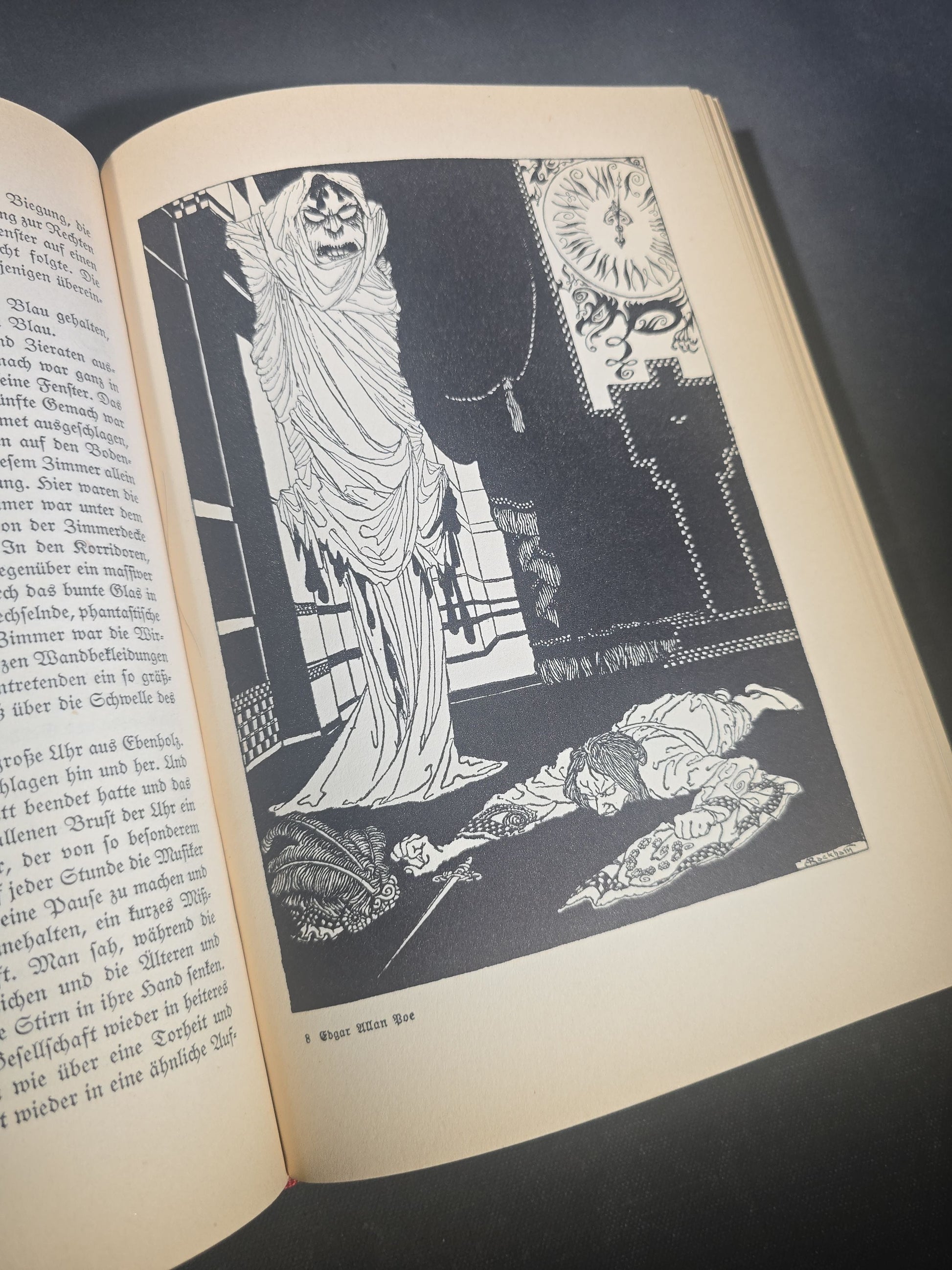 "Geheimnisvolle und Phantastische Erzahlungen" ("Mysterious and Fantastic Tales") Vintage German-Language Edgar Allan Poe Book, Illustrated by Arthur Rackham, Published by Deutsche Buch-Gemeinschaft, Berlin, Germany, 1930s