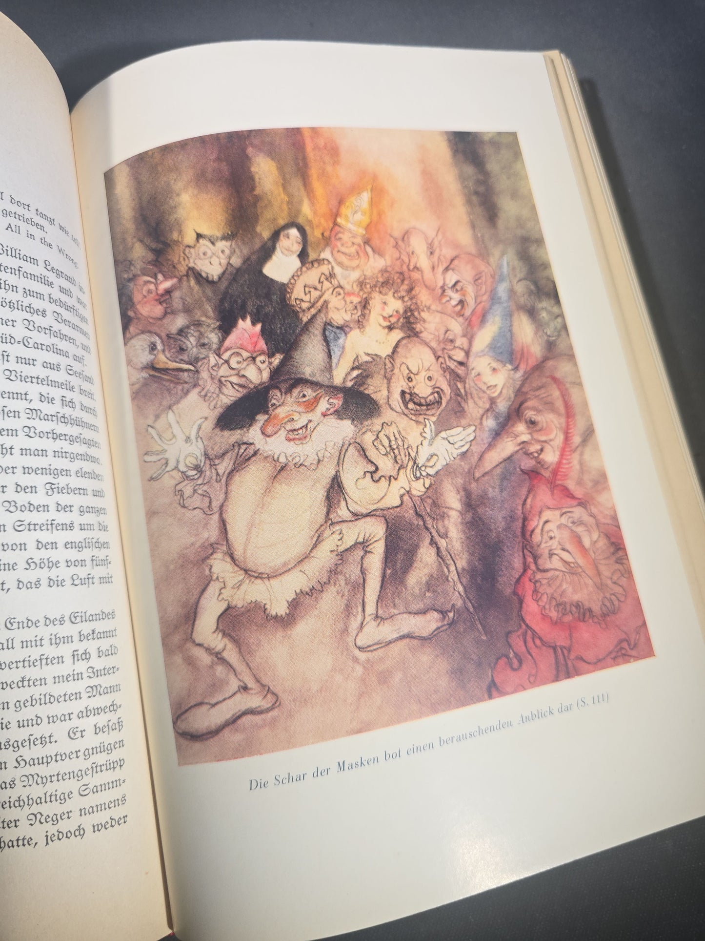 "Geheimnisvolle und Phantastische Erzahlungen" ("Mysterious and Fantastic Tales") Vintage German-Language Edgar Allan Poe Book, Illustrated by Arthur Rackham, Published by Deutsche Buch-Gemeinschaft, Berlin, Germany, 1930s