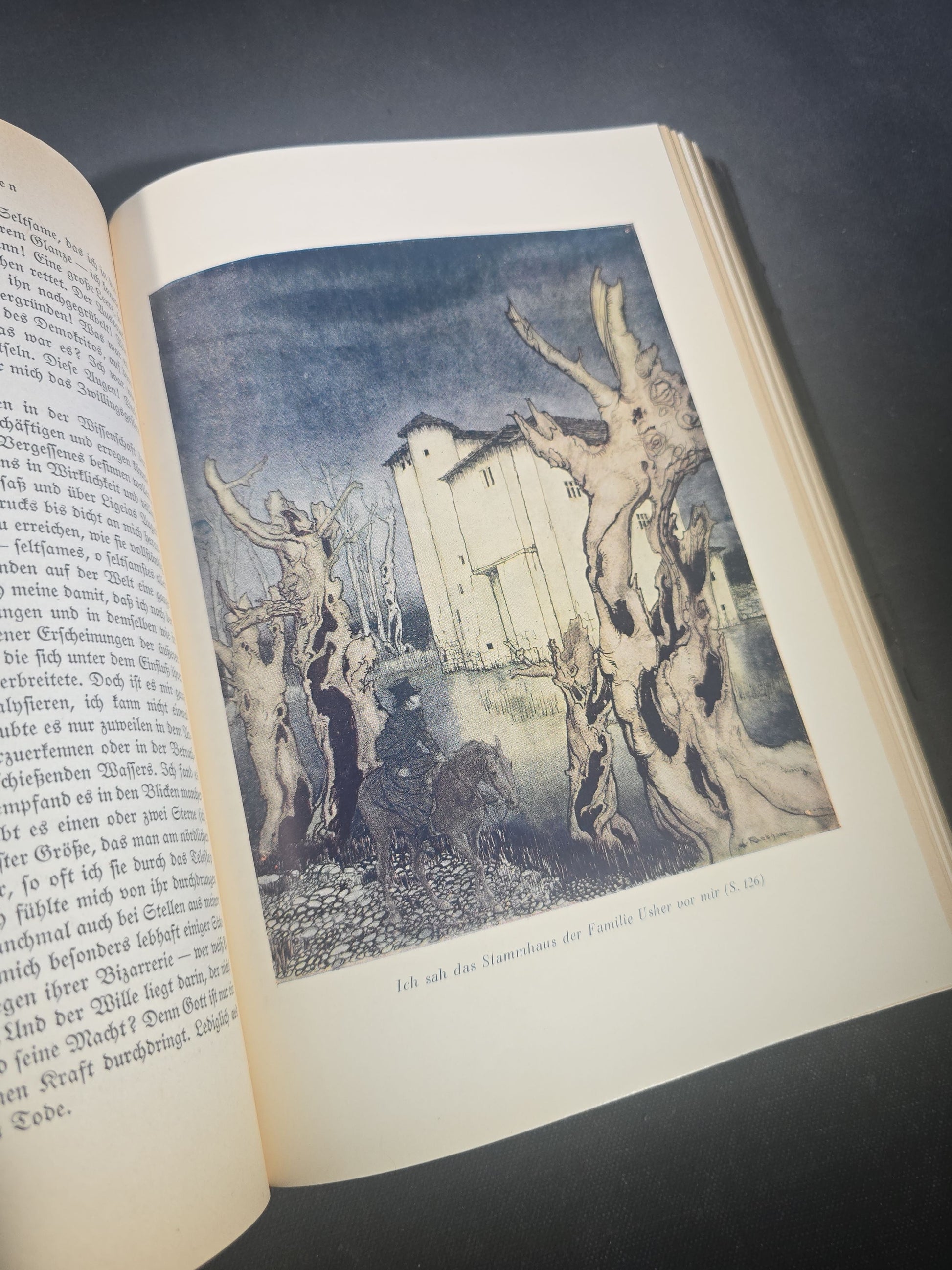 "Geheimnisvolle und Phantastische Erzahlungen" ("Mysterious and Fantastic Tales") Vintage German-Language Edgar Allan Poe Book, Illustrated by Arthur Rackham, Published by Deutsche Buch-Gemeinschaft, Berlin, Germany, 1930s
