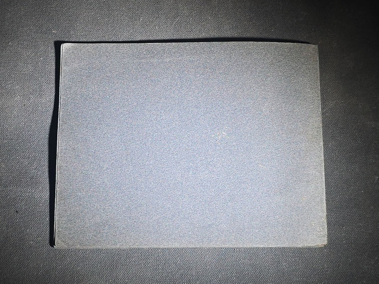 Antique Cyanotype Photo Album Containing Nine Cyanotype Photographs Including Comic Scene with Cow, Colonial House, River Rapids, Park Pond, and Orchard Landscape