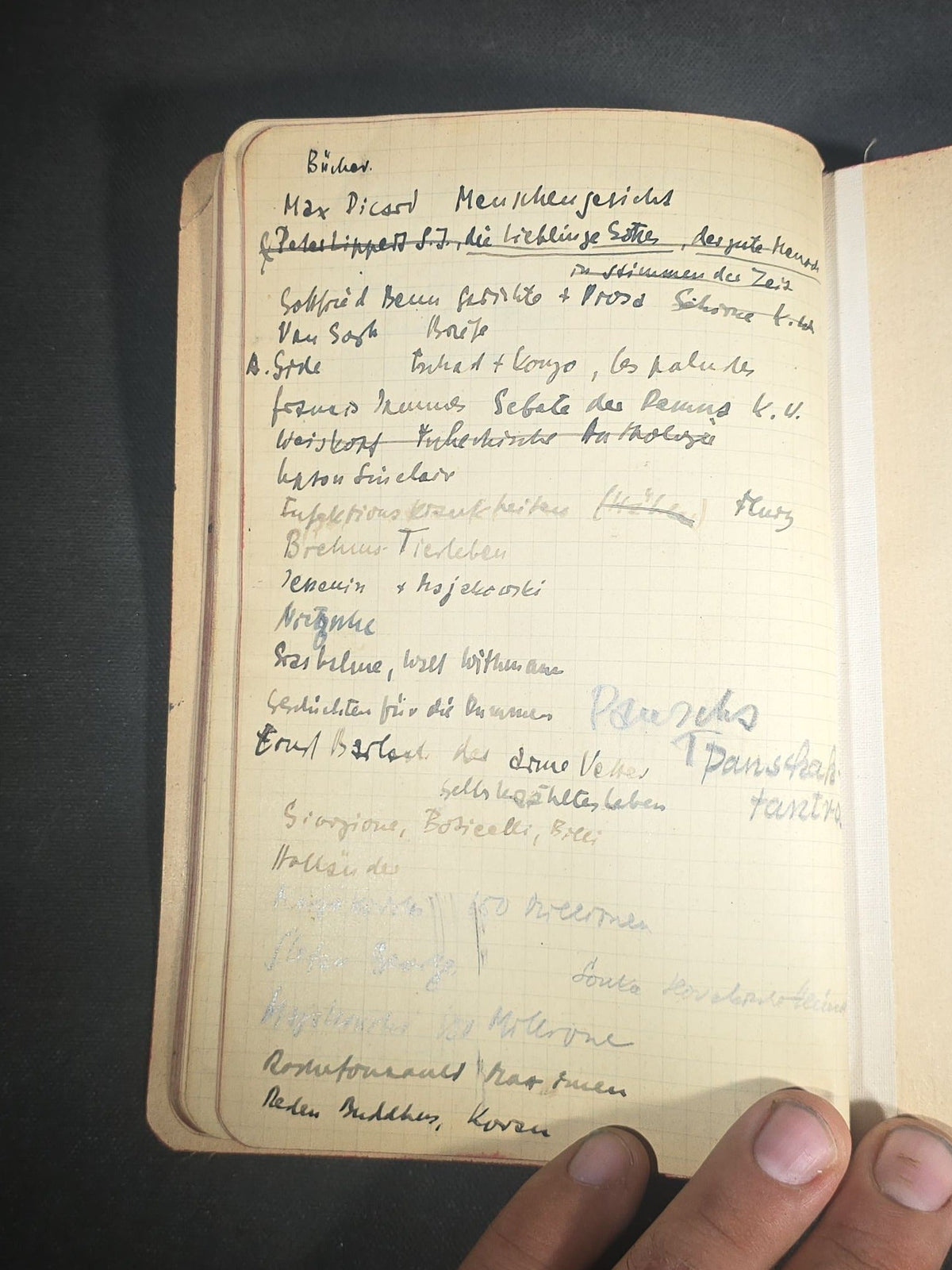 Antique Handwritten German-Language Personal Journal of Otto Vorchheimer, Würzburg, Germany, Circa 1928-1931, with Diary Entries, Philosophical Reflections, and Pencil Sketches