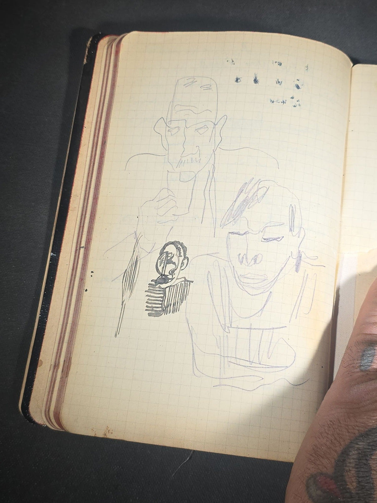 Antique Handwritten German-Language Personal Journal of Otto Vorchheimer, Würzburg, Germany, Circa 1928-1931, with Diary Entries, Philosophical Reflections, and Pencil Sketches