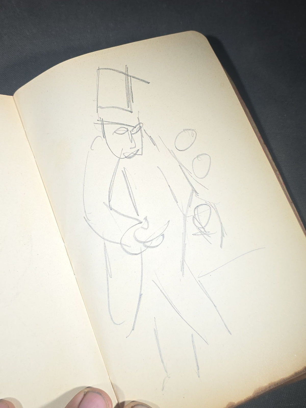 Antique Handwritten German-Language Personal Journal of Otto Vorchheimer, Würzburg, Germany, Circa 1928-1931, with Diary Entries, Philosophical Reflections, and Pencil Sketches