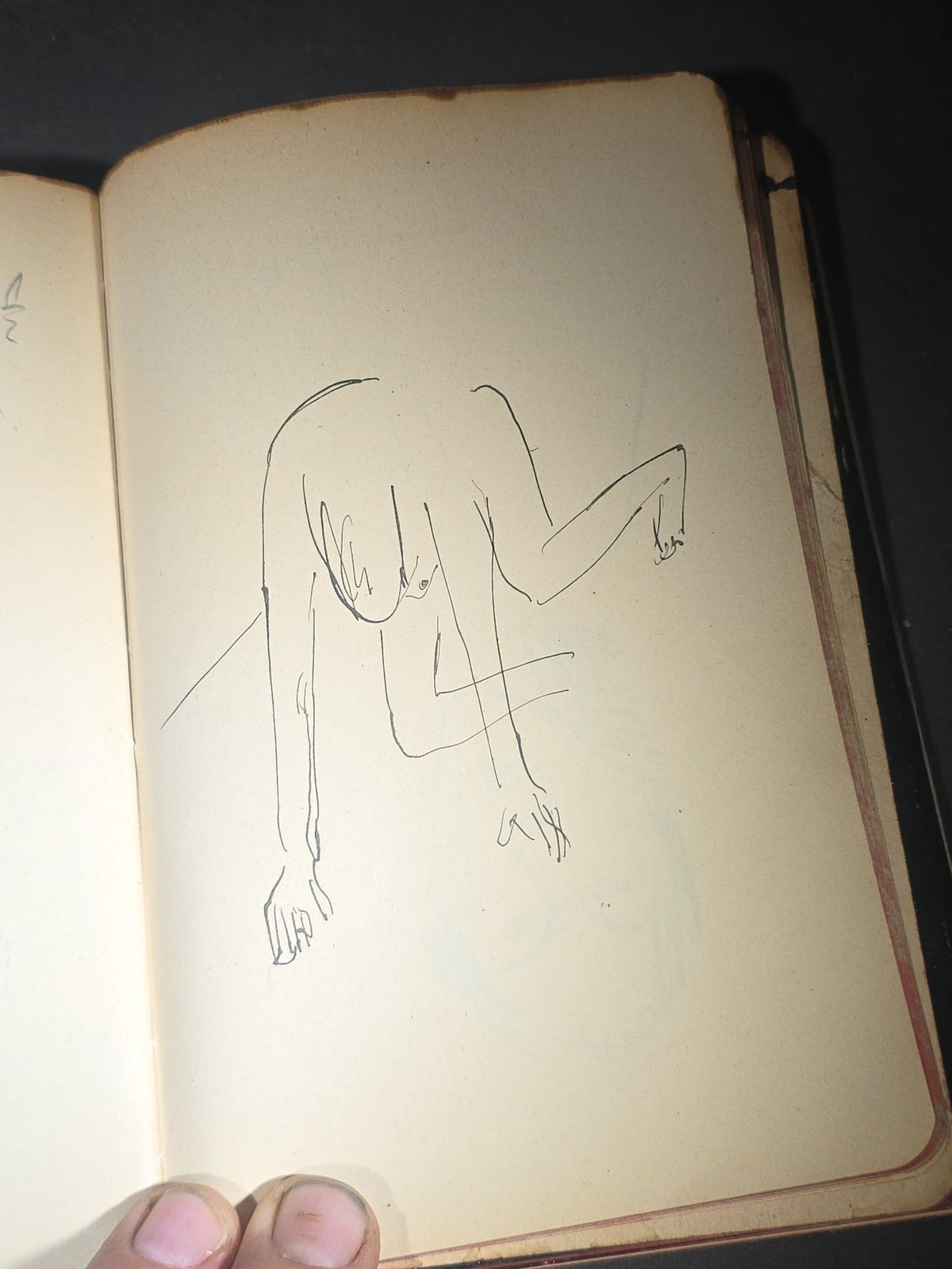 Antique Handwritten German-Language Personal Journal of Otto Vorchheimer, Würzburg, Germany, Circa 1928-1931, with Diary Entries, Philosophical Reflections, and Pencil Sketches