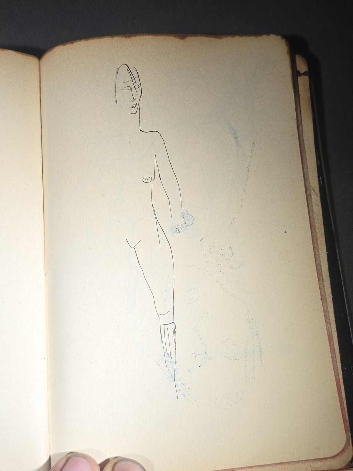 Antique Handwritten German-Language Personal Journal of Otto Vorchheimer, Würzburg, Germany, Circa 1928-1931, with Diary Entries, Philosophical Reflections, and Pencil Sketches